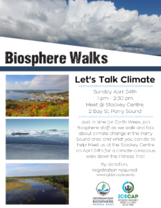 Poster for Let's Talk Climate Biosphere Walk